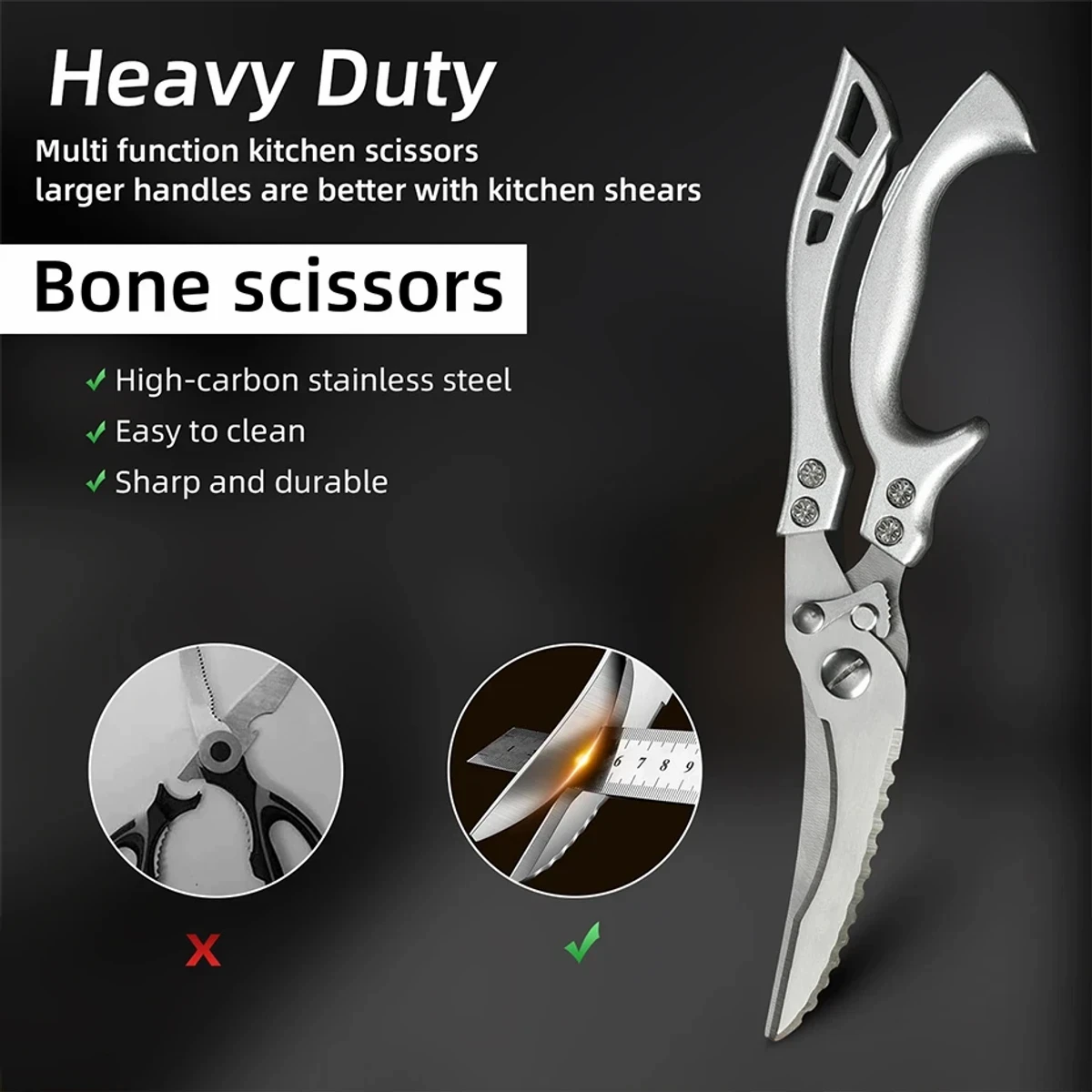 Multifunctional Chicken Bone Scissors Stainless Steel Portable Chicken Duck Fish Cutter