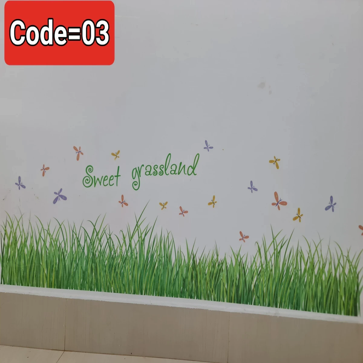 4 Peac Grass WALL STICKER Code=03