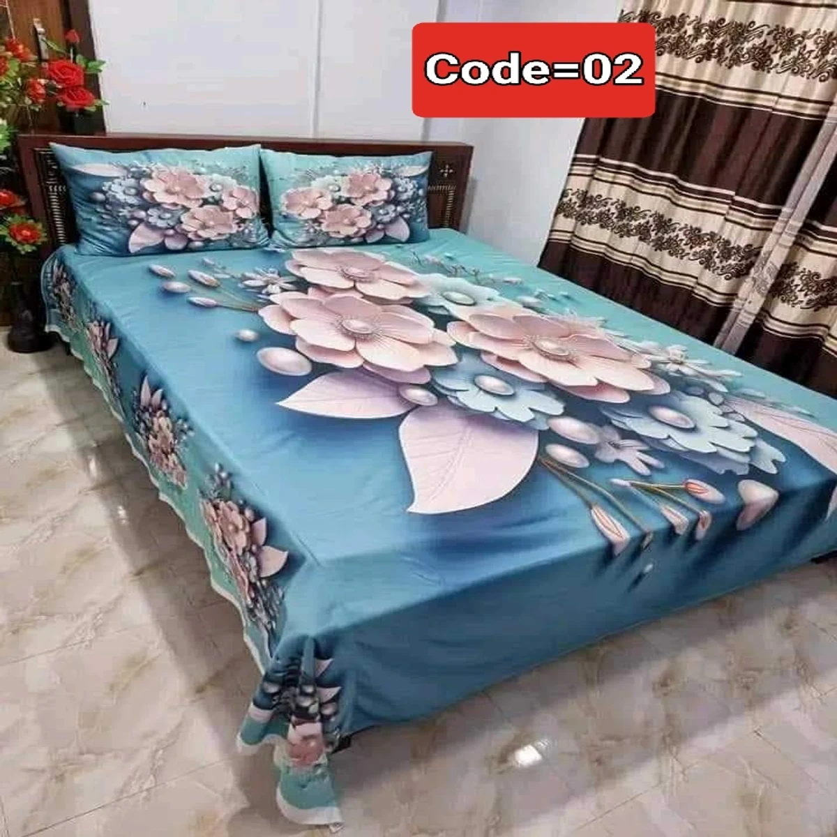 3D Pint Bed Sheet . Colour Code= 02