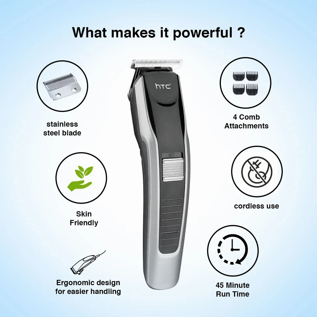 HTC AT-538 RECHARGEABLE HAIR TRIMMER