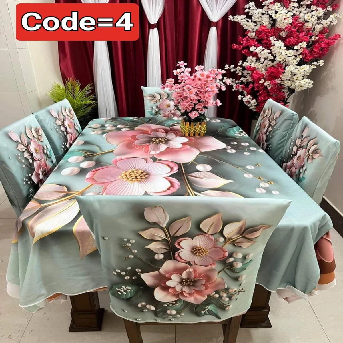 3D printed Dining table and chair cover code = 04