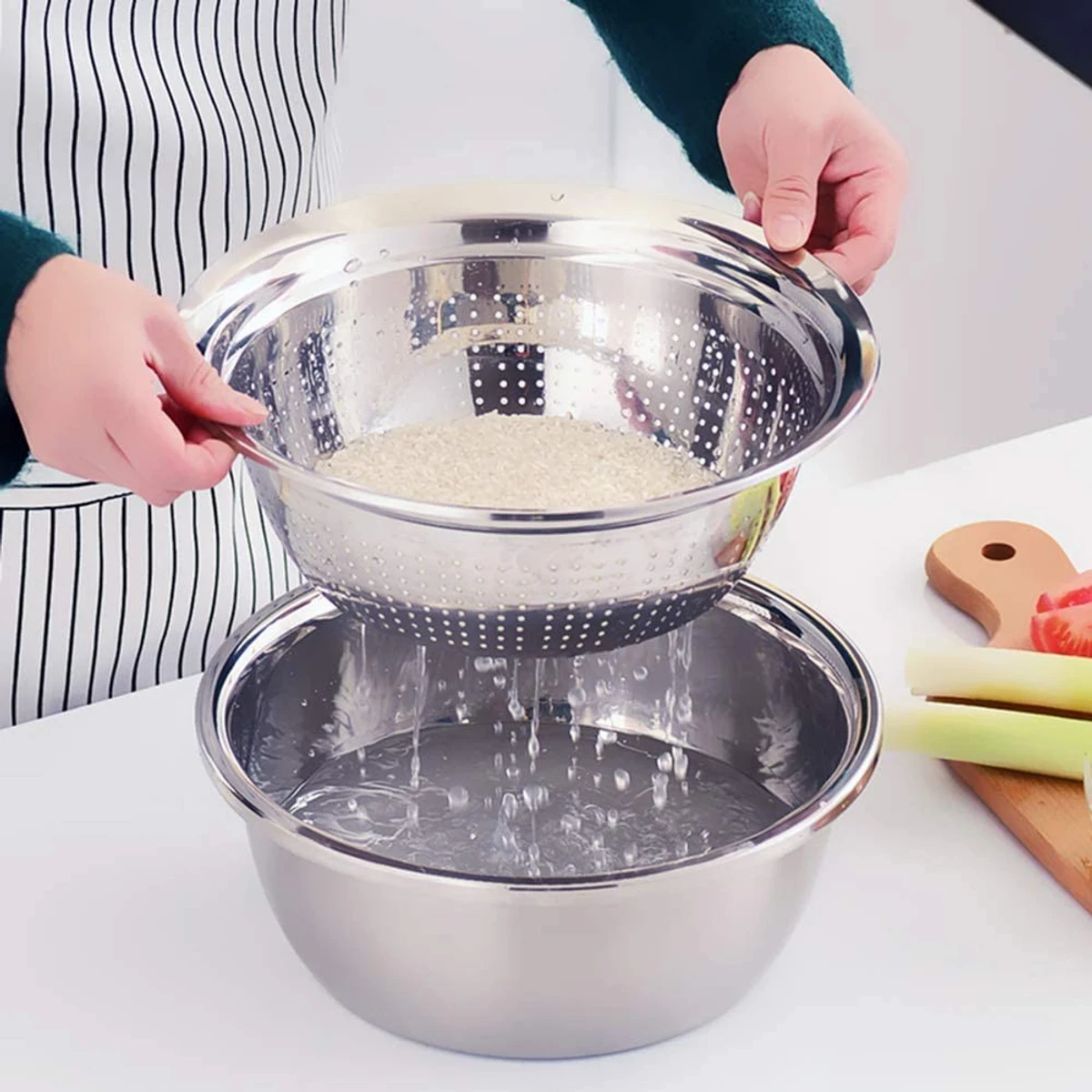 3 IN 1 VEGETABLE CUTTER WITH DRAIN BASKET