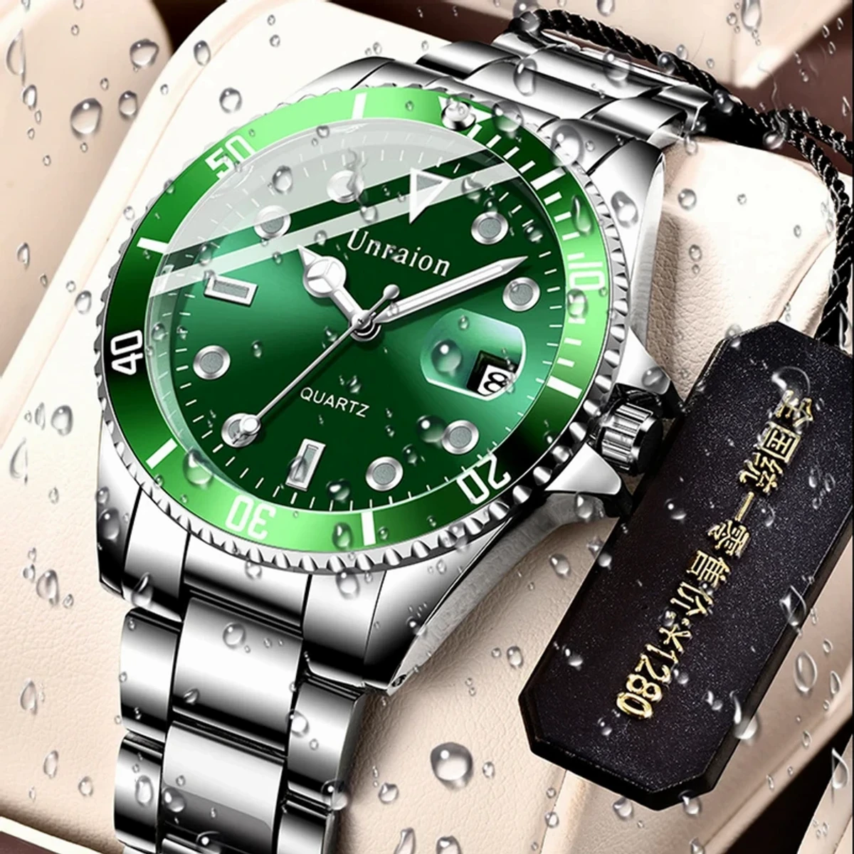 STAINLESS STEEL WATERPROOF DATE MEN WATCH