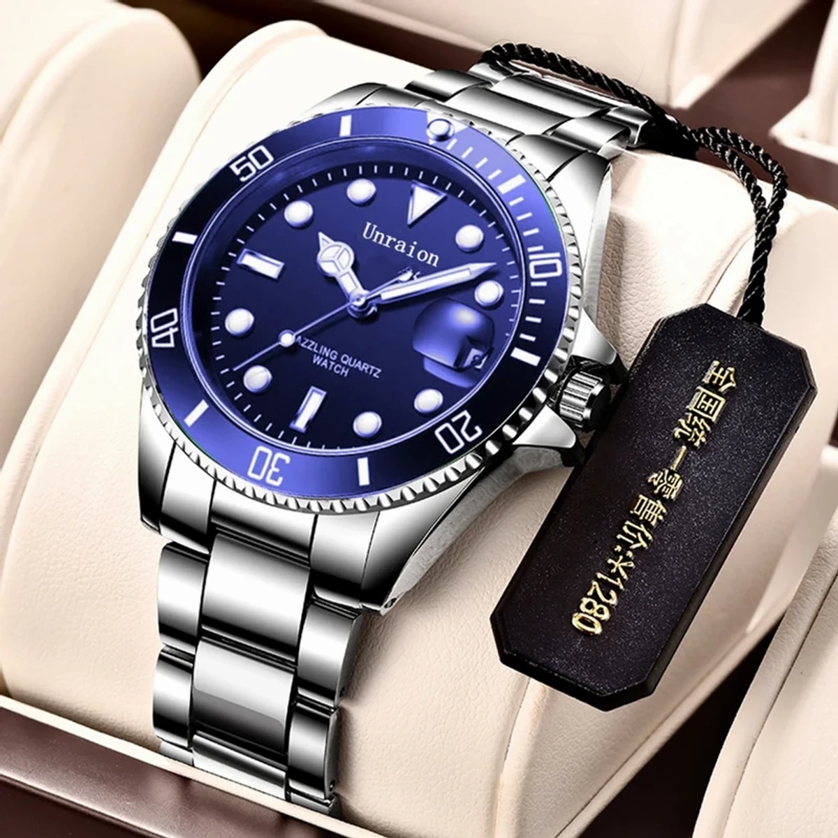 STAINLESS STEEL WATERPROOF DATE MEN WATCH