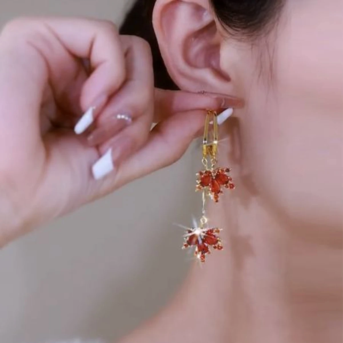 Red Stone Earrings