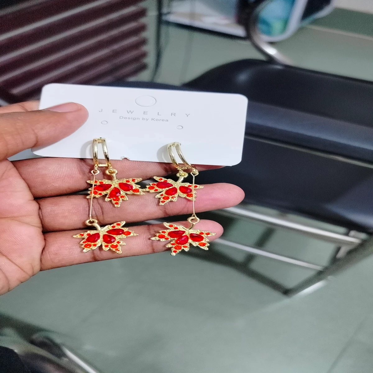 Red Stone Earrings