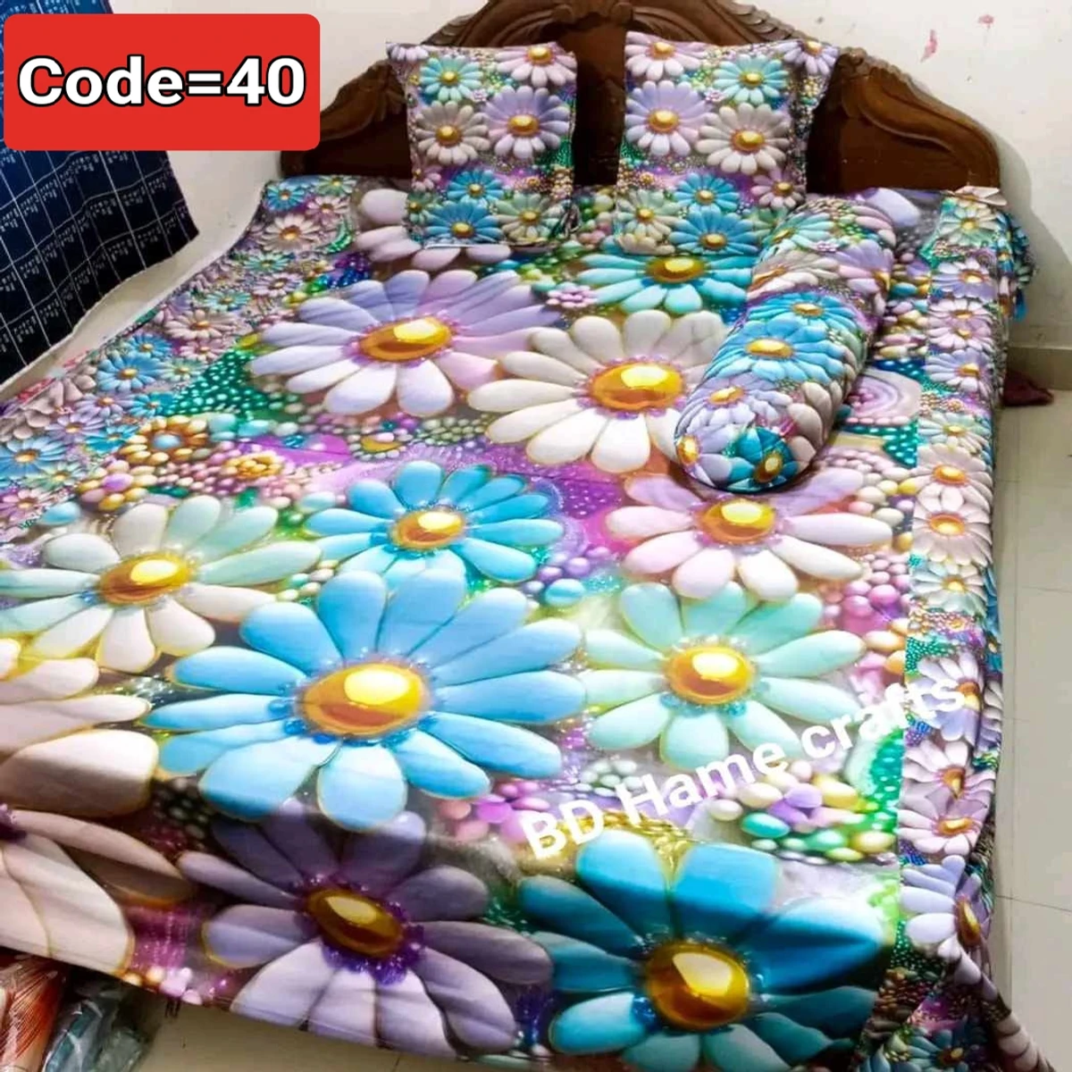 Water proof 3D Pint Bed Sheet Color Code =40