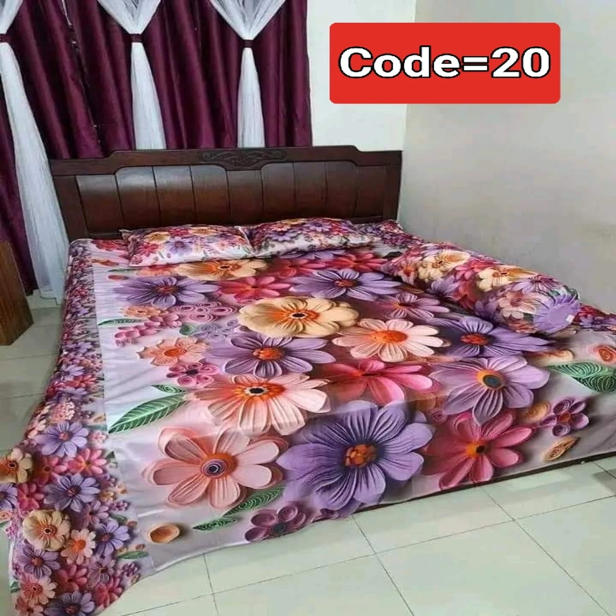 Water proof 3D Pint Bed Sheet Color Code =20